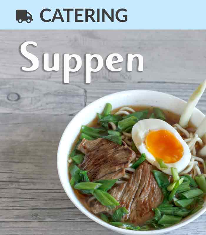 Catering Foodtruck Suppen mit einer Bowl Ramen im Hintergrund